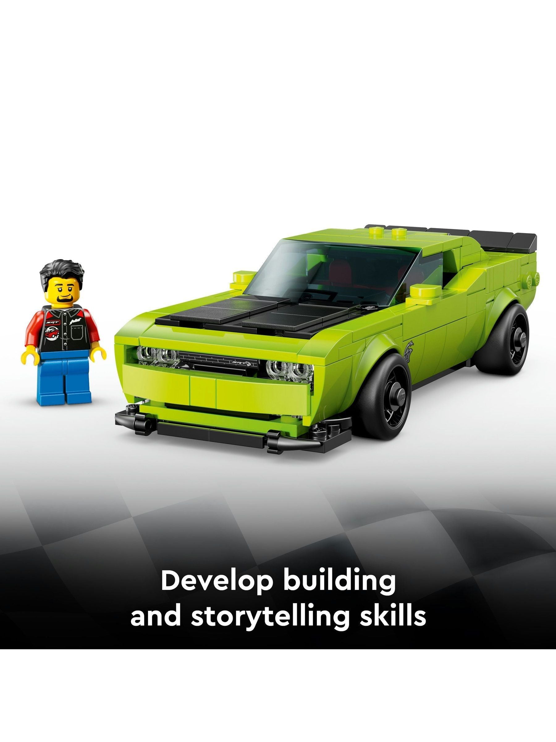LEGO Speed Champions Dodge Challenger SRT Hellcat model - British product