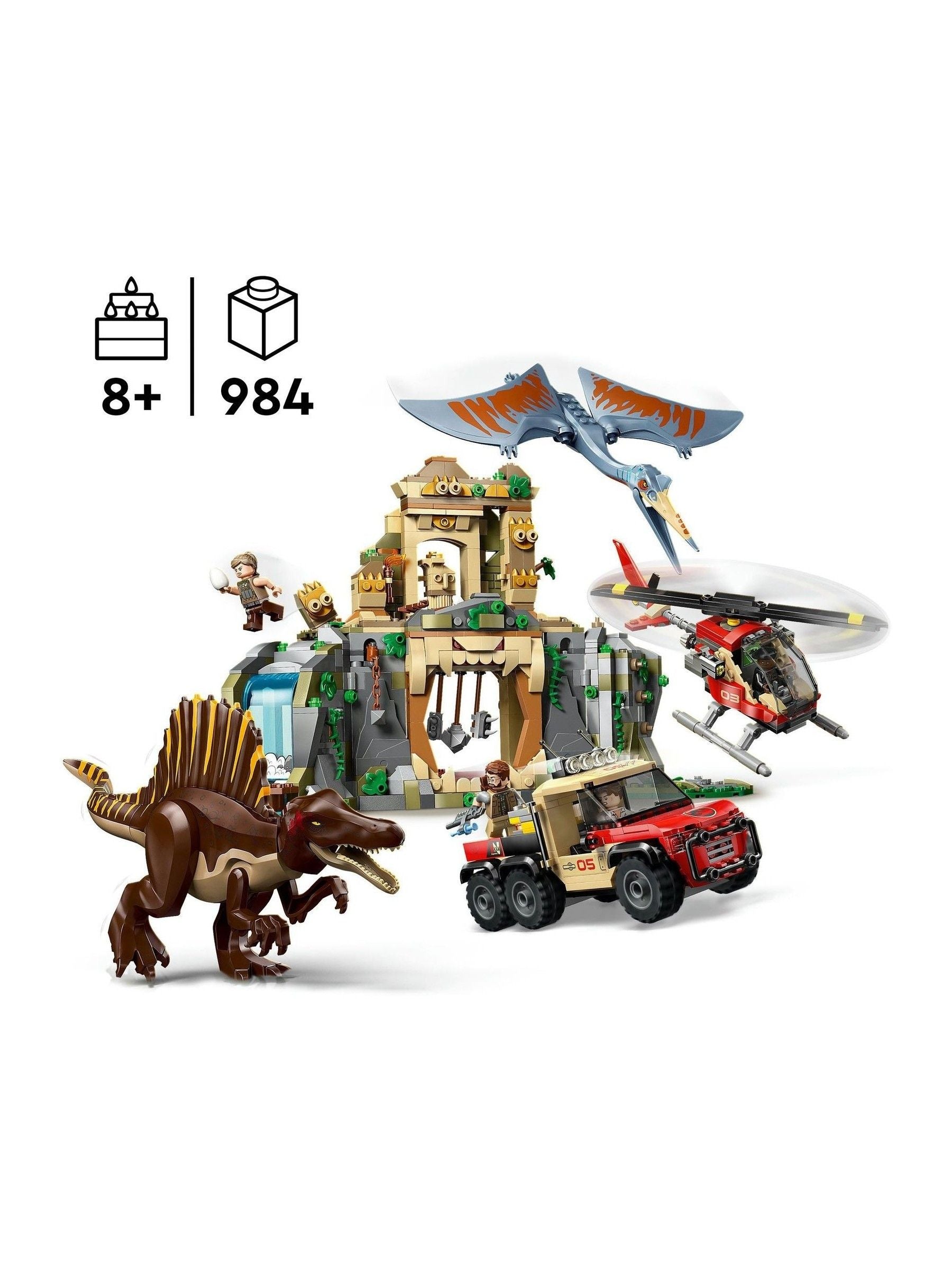 LEGO Jurassic World Spinosaurus and Quetzalcoatlus air mission set - British product