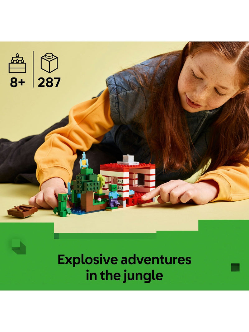 LEGO Minecraft TNT Jungle House toy with figures, UK version