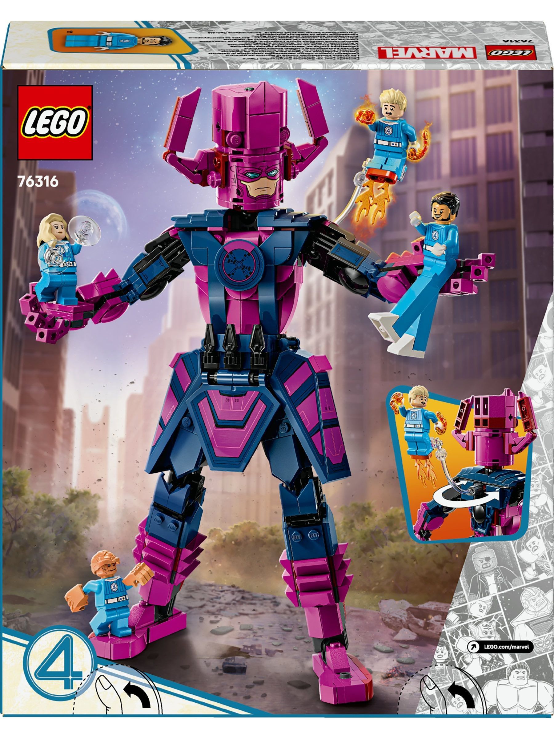 LEGO Marvel Fantastic Four vs Galactus construction figure, UK version