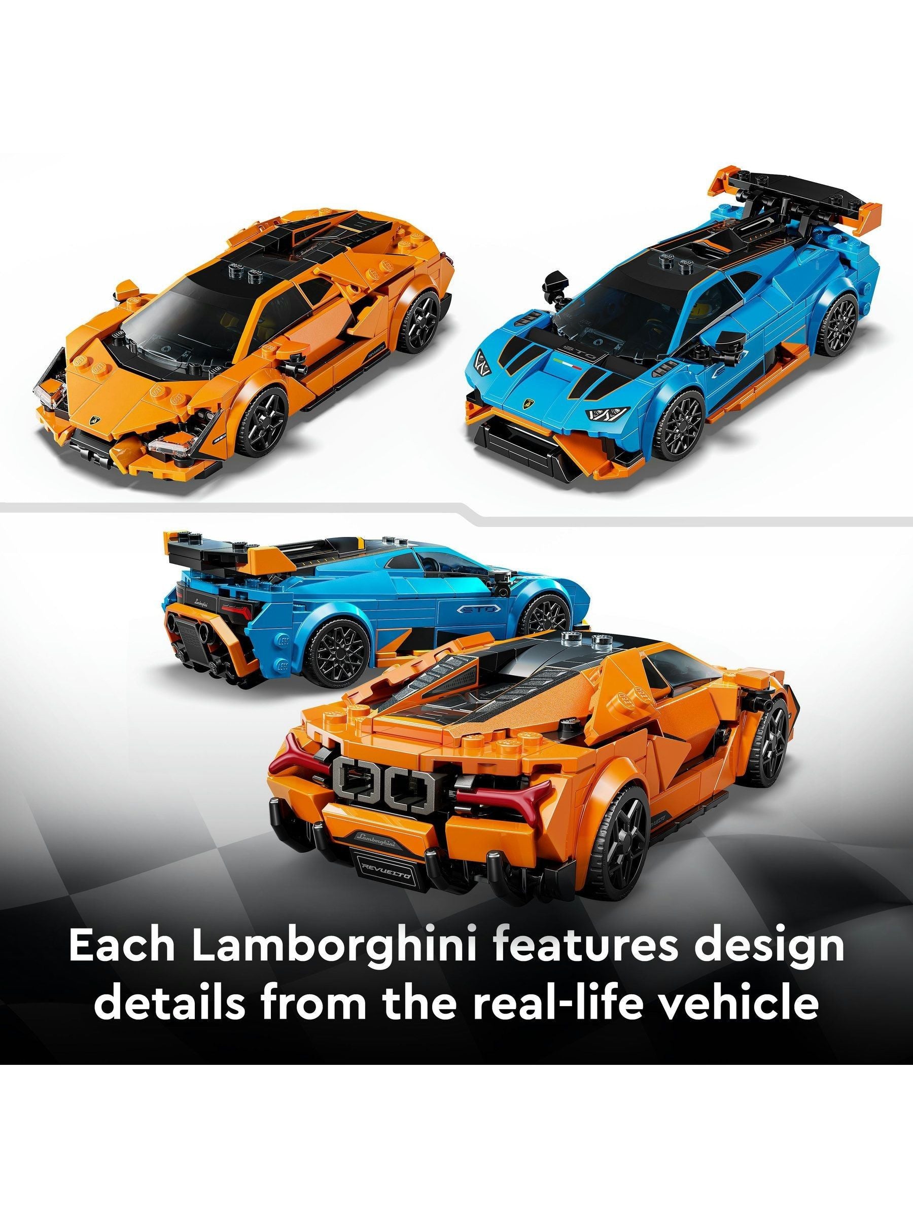 LEGO Speed Champions Lamborghini Revuelto and Huracan STO set - British product