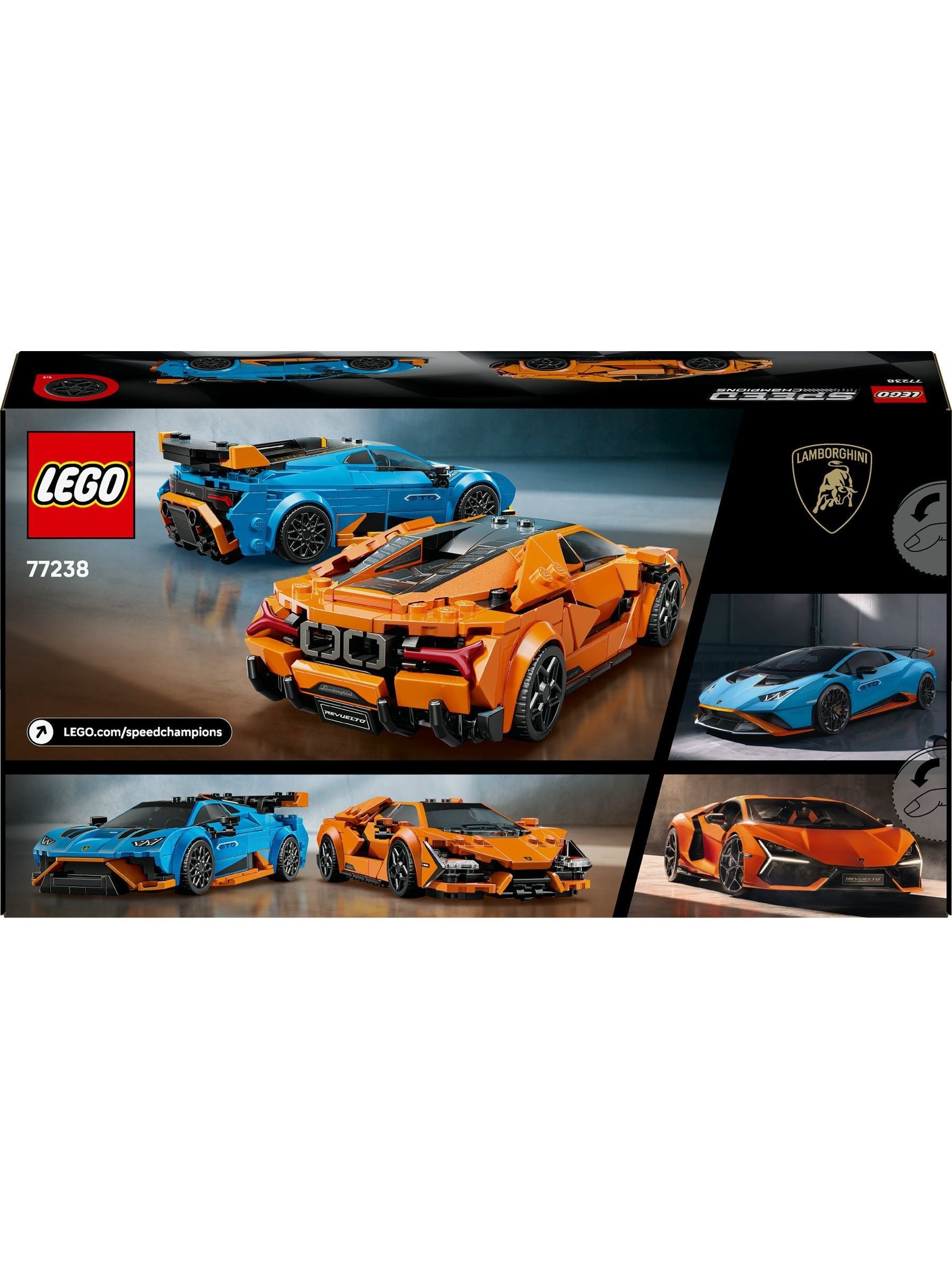 LEGO Speed Champions Lamborghini Revuelto and Huracan STO set - British product