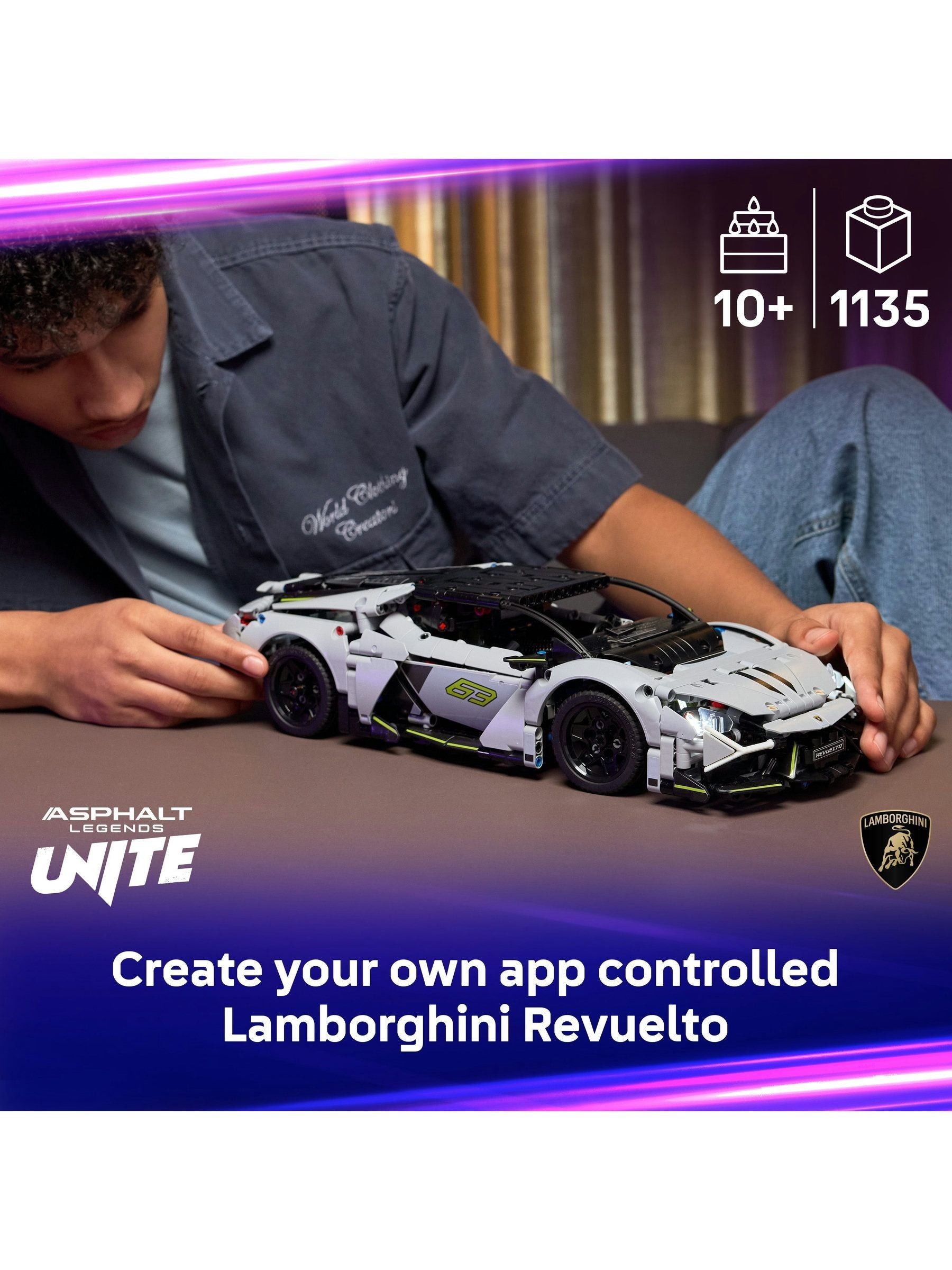 LEGO Technic Lamborghini Revuelto supercar building set (British brand)