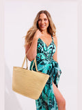 Seaspray cream Isabella metallic tote bag (British brand)