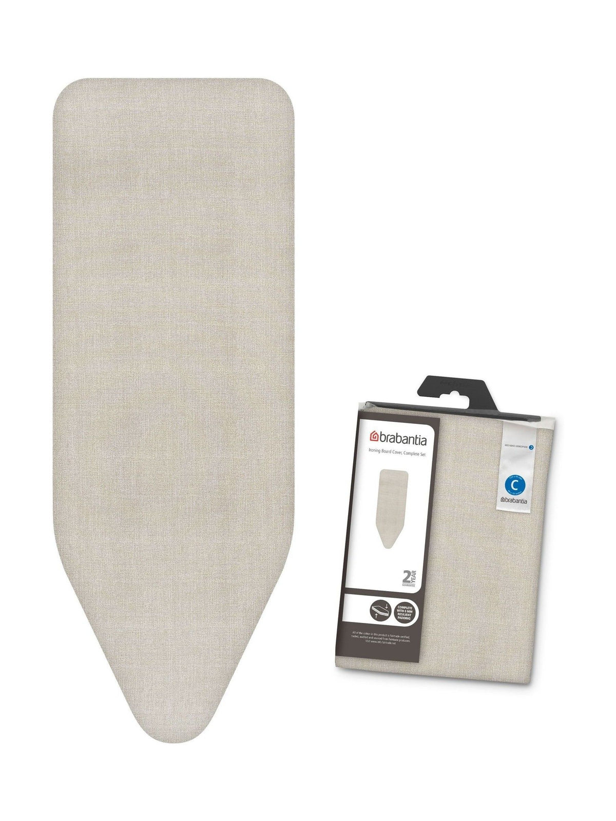 Brabantia ironing board cover Denim Grey Size C, imported from the UK