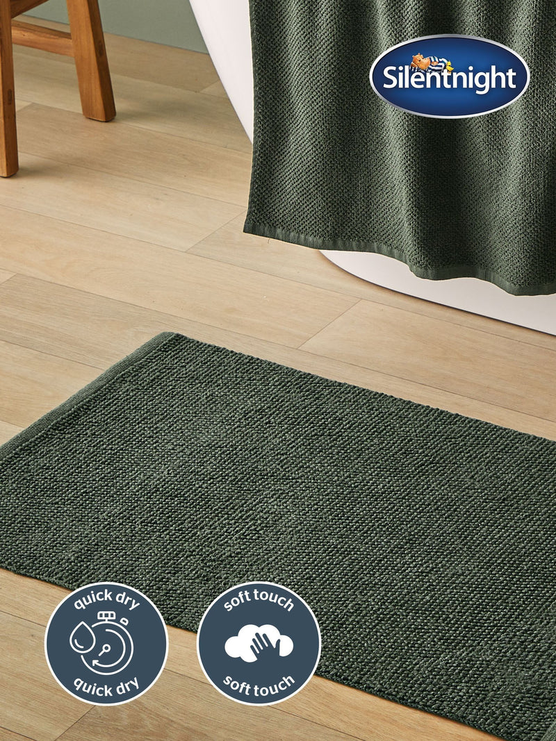 Silentnight green textured knot bath mat 50x80cm, imported from the UK