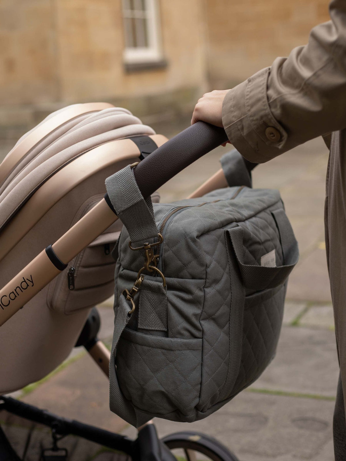 Avery Row Flint Grey changing bag (British brand)