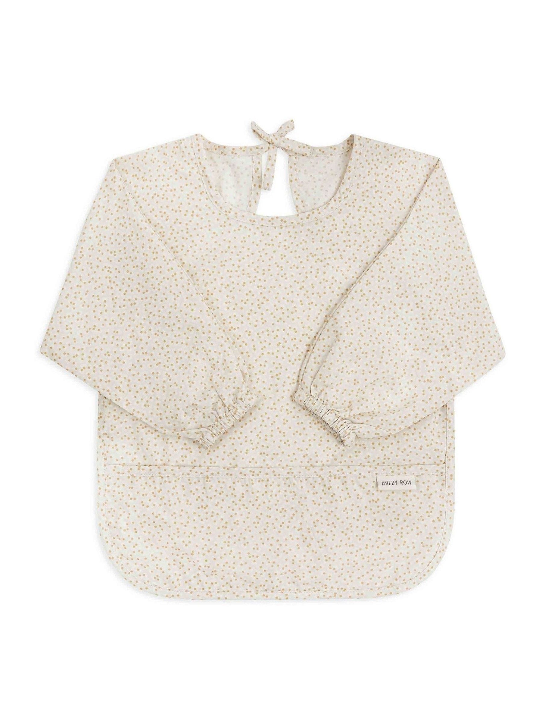 Avery Row sleeved bib in Daisy Meadow pattern (British brand)