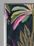 Sara Miller roman blind midnight blue faux silk palm garden, imported from the UK