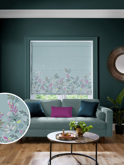 Next Sara Miller Dusky Blue Botanic Paradise Border Roman Blind- Buy online at McGrocer