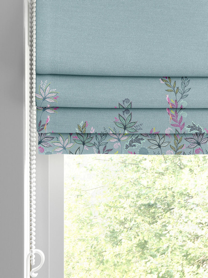 Sara Miller Dusky Blue Botanic Paradise Roman blind 1300x1400mm - British product