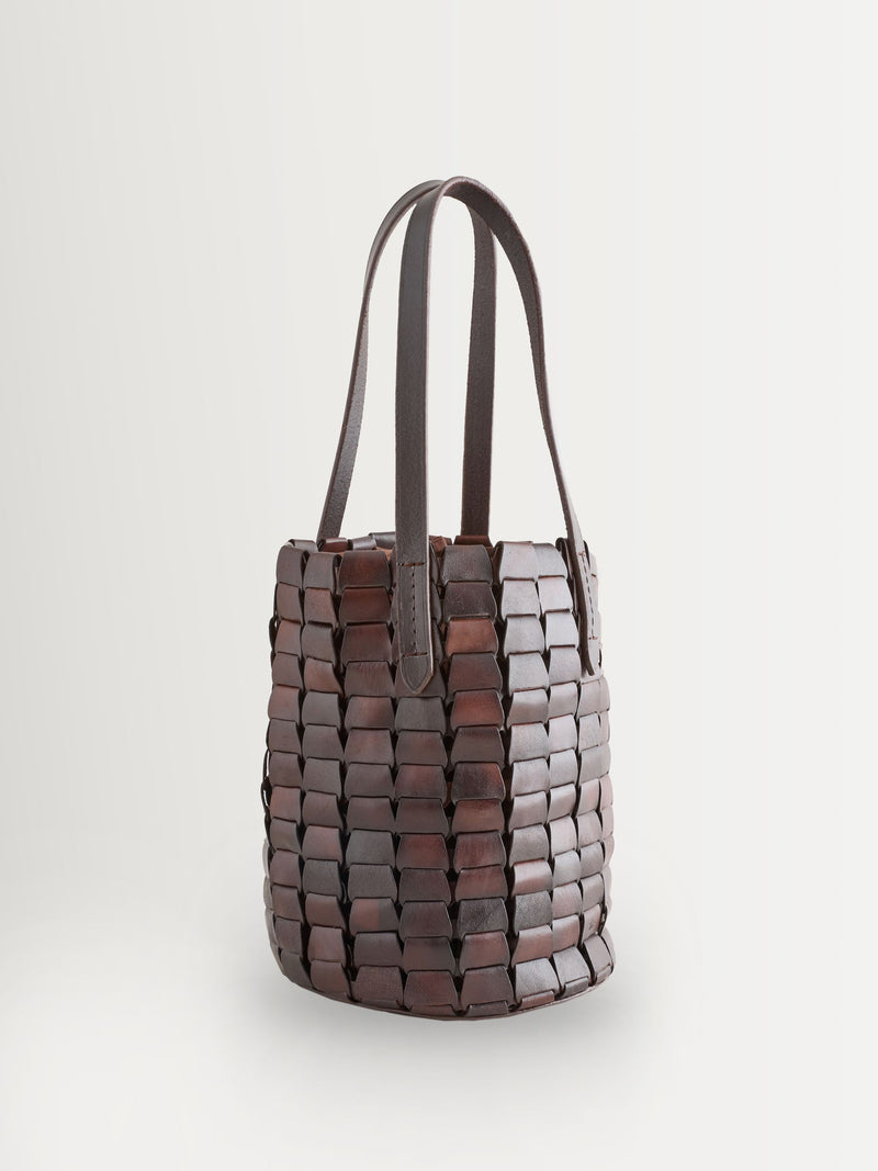 Dragon Diffusion bucket bag brown suede honey link, imported from the UK