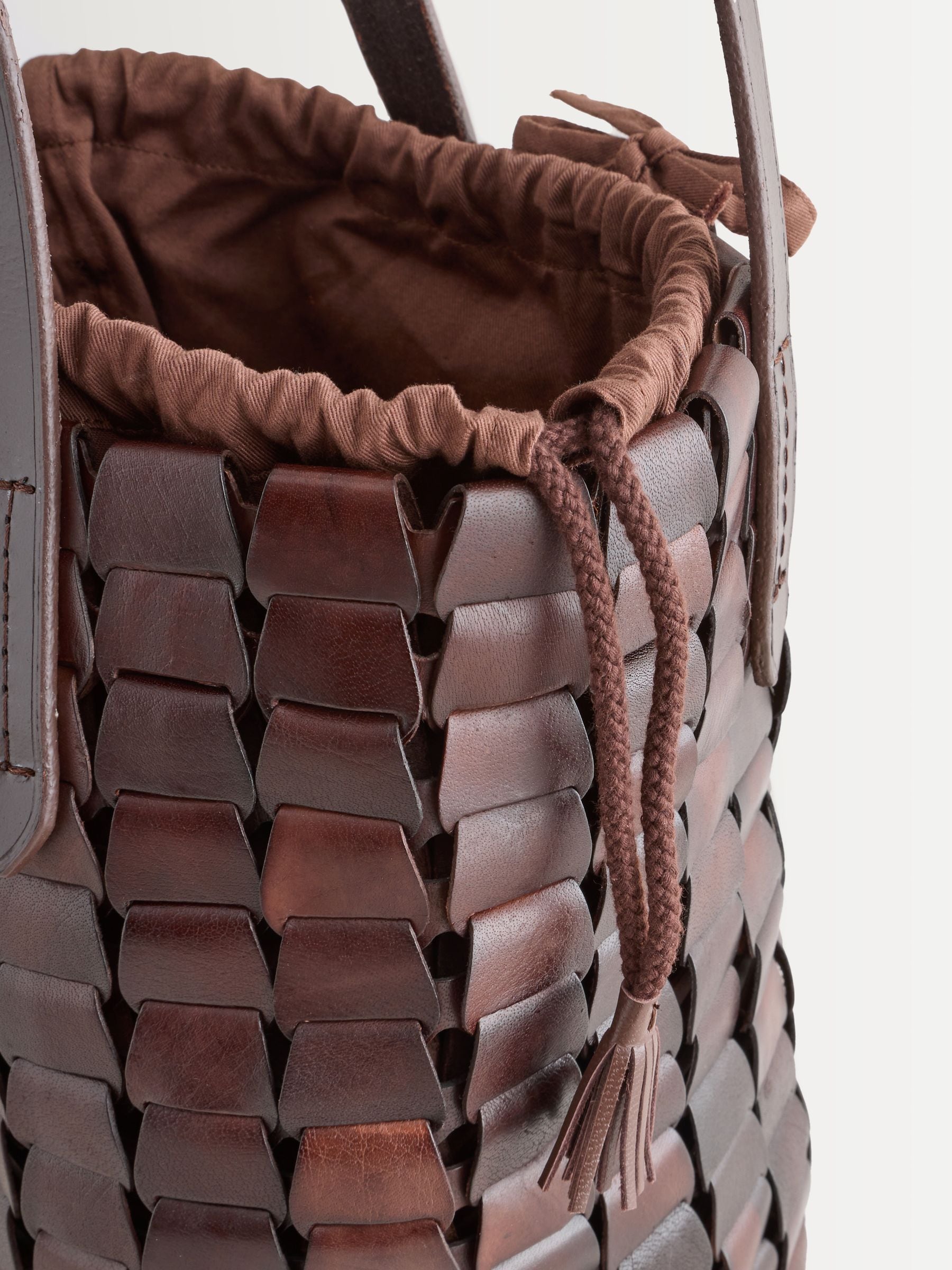 Dragon Diffusion bucket bag brown suede honey link, imported from the UK