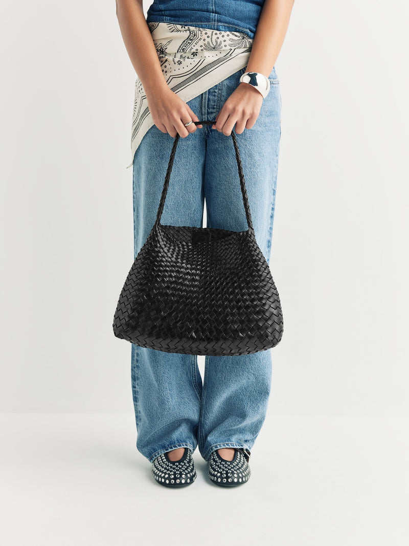 Dragon Diffusion black woven leather Santa Maria bag - British product