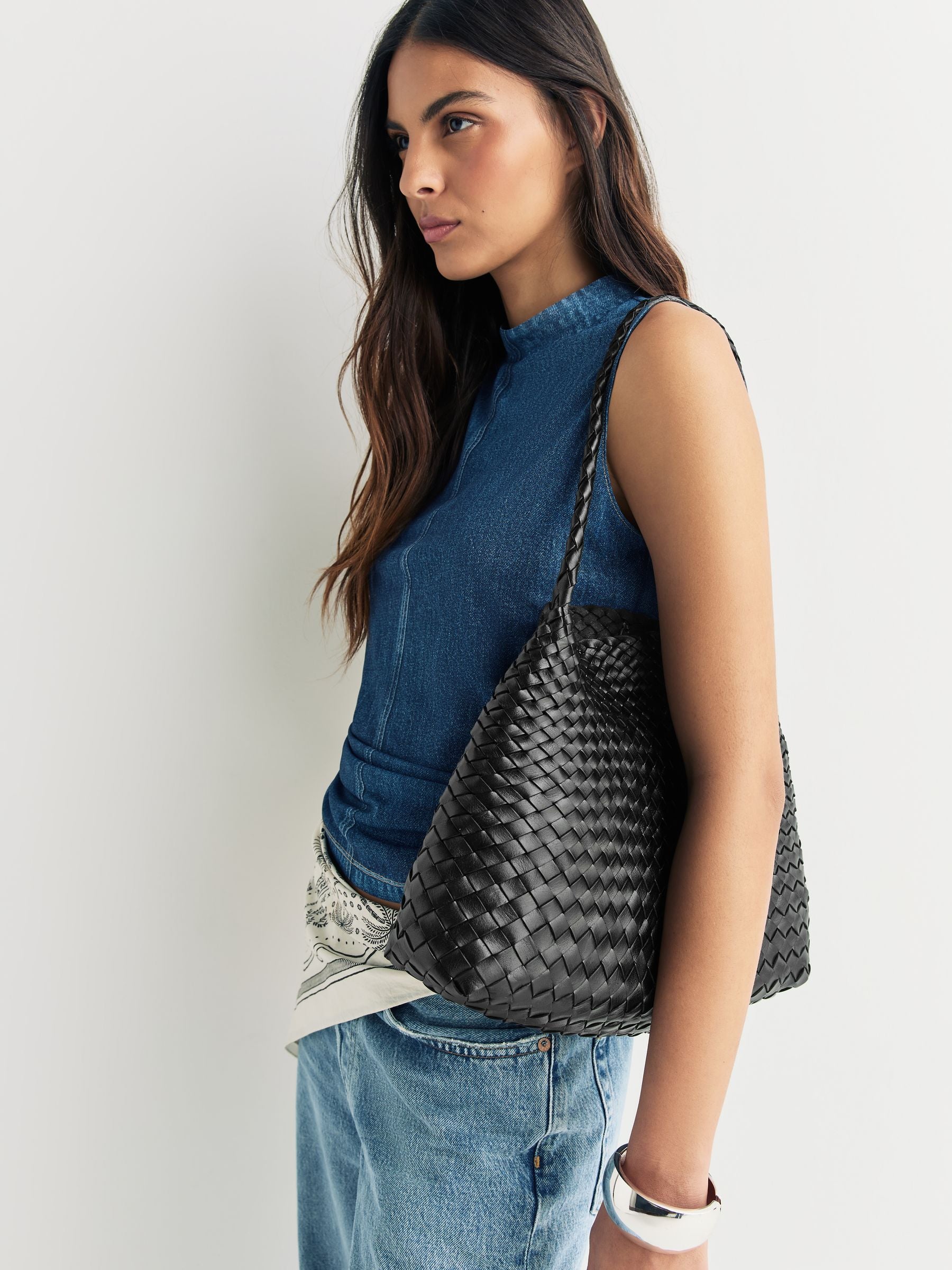 Dragon Diffusion black woven leather Santa Maria bag - British product