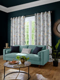 Sara Miller soft grey songbird curtains (British brand)