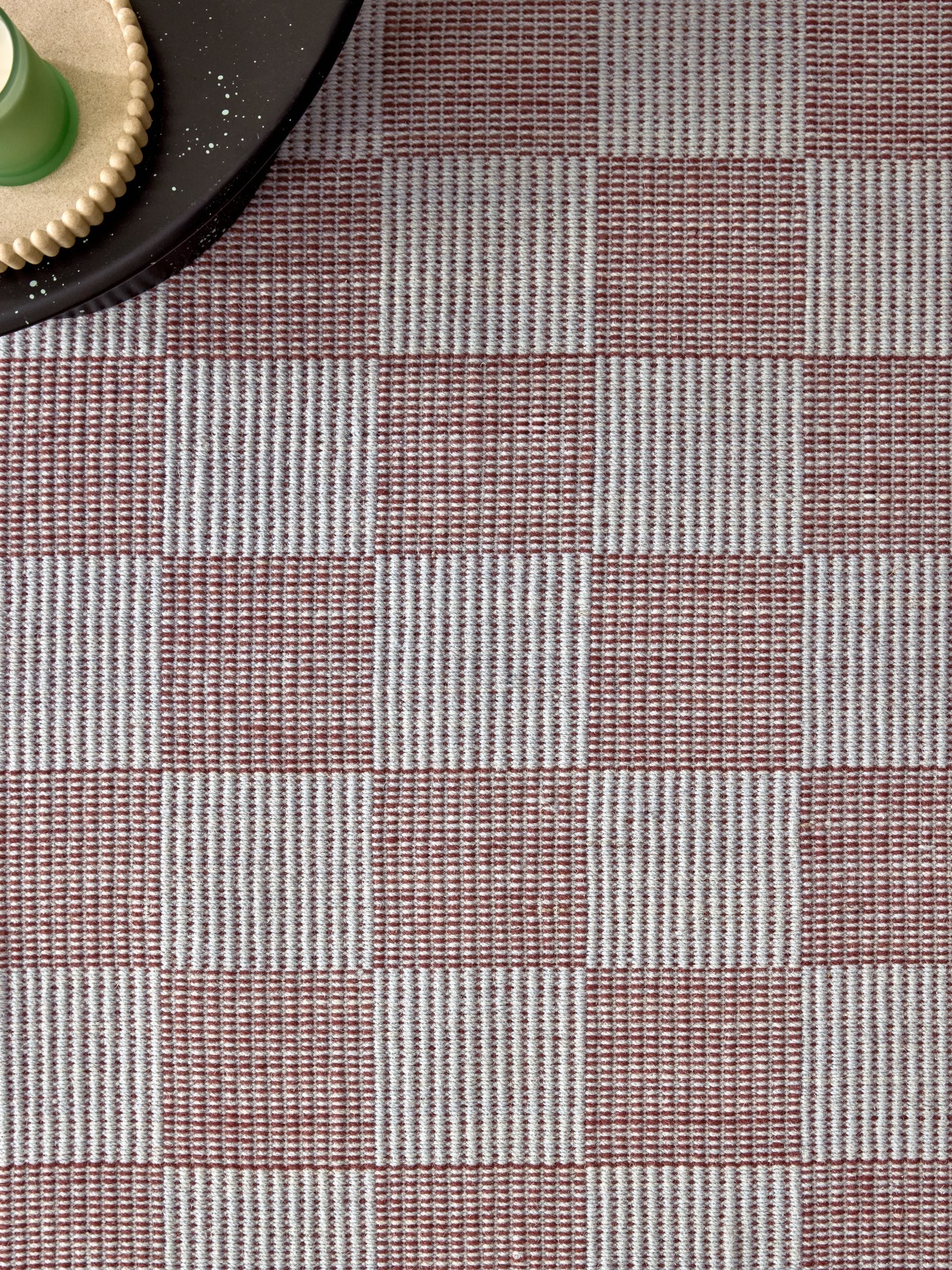 MADE.COM blue Juliette flatweave wool rug, UK version