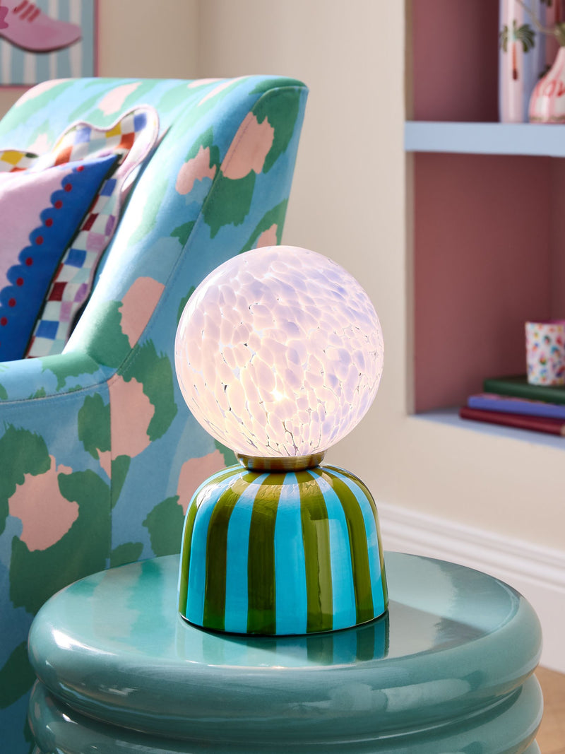 Eleanor Bowmer Blue/Green Striped Table Lamp