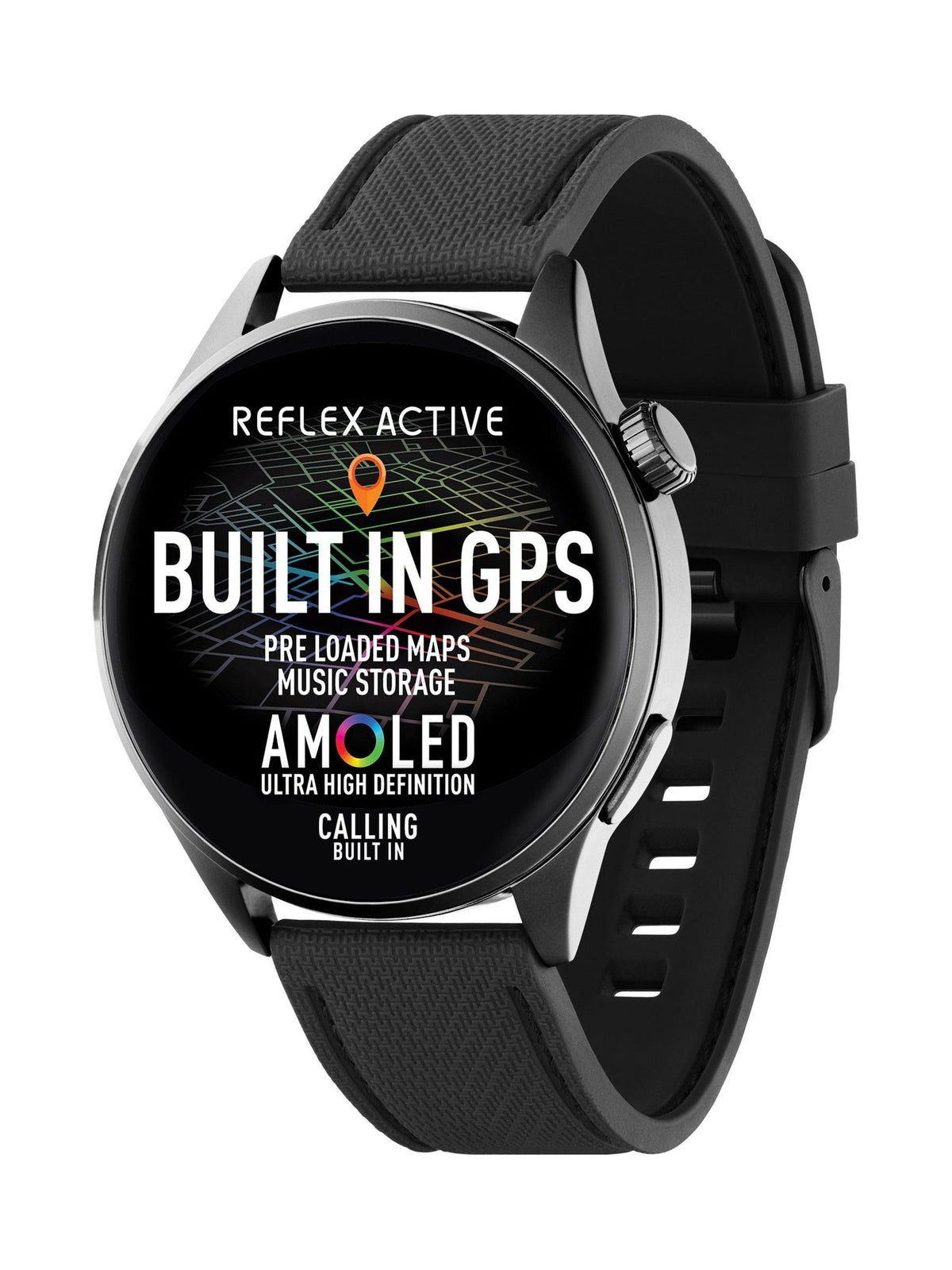 Reflex Active Series 45 silicone GPS sports smartwatch (British brand)