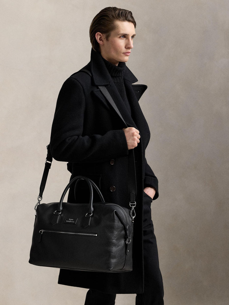 Polo Ralph Lauren black large leather duffle bag imported from the UK