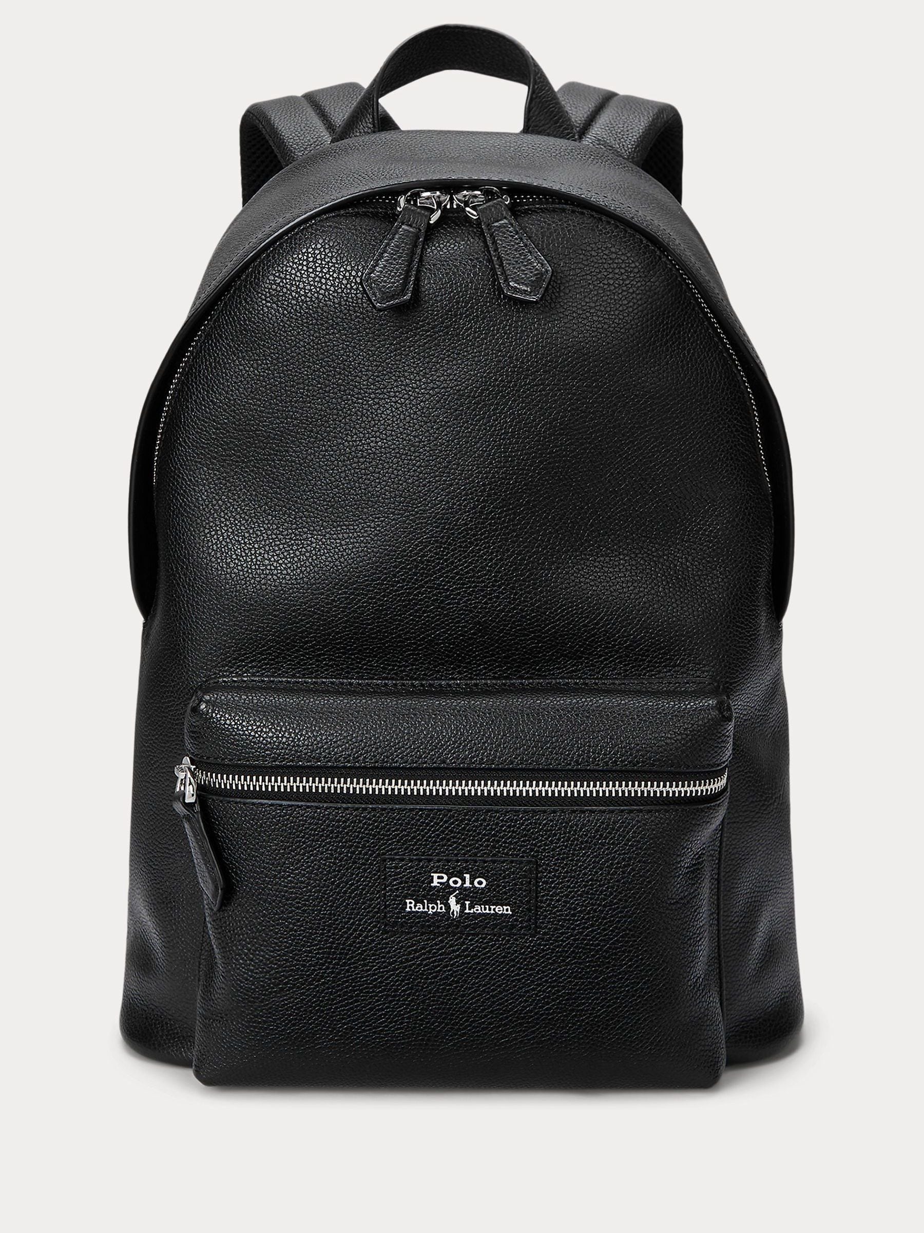 Polo Ralph Lauren black pebbled leather backpack (British brand)