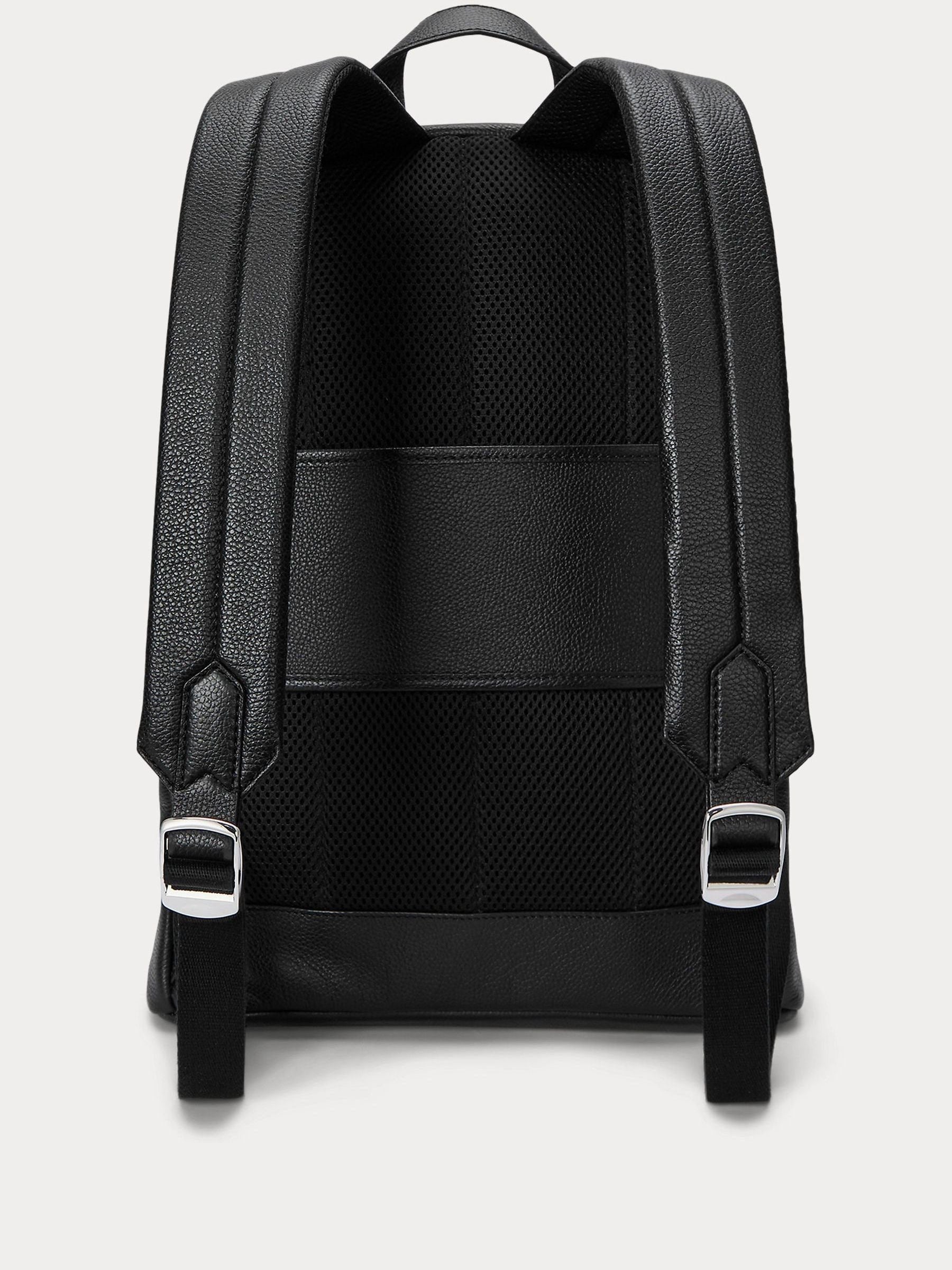 Polo Ralph Lauren black pebbled leather backpack (British brand)