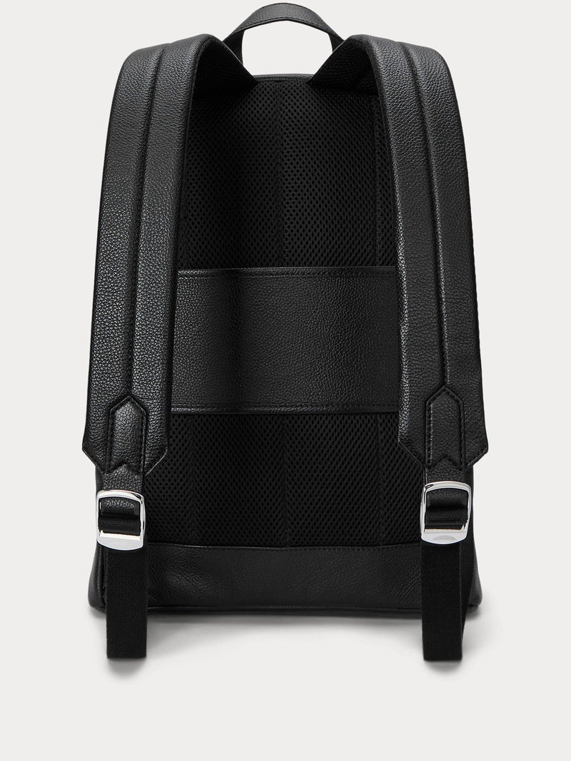 Polo Ralph Lauren black pebbled leather backpack (British brand)