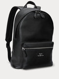 Polo Ralph Lauren black pebbled leather backpack (British brand)