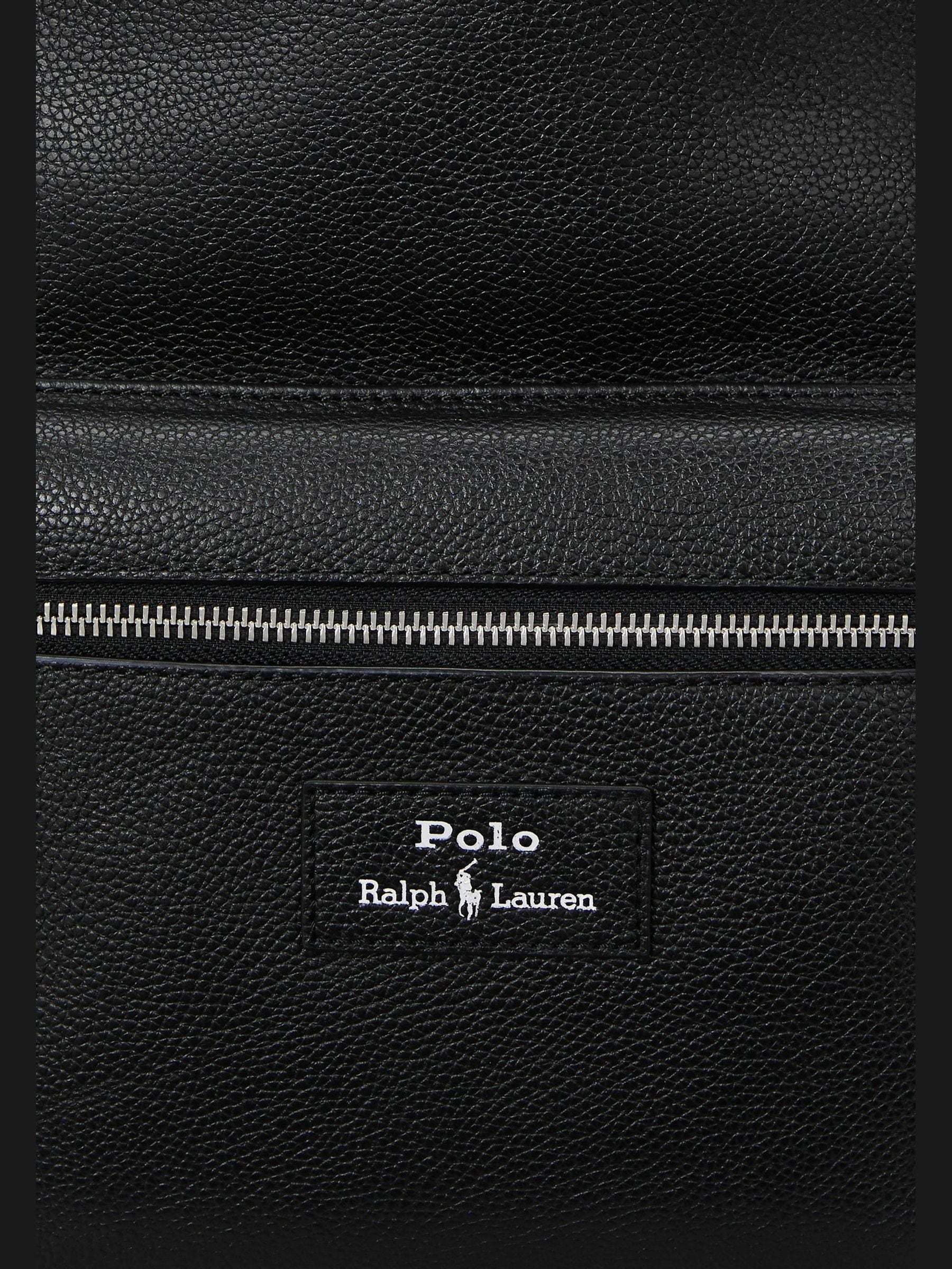 Polo Ralph Lauren black pebbled leather backpack (British brand)