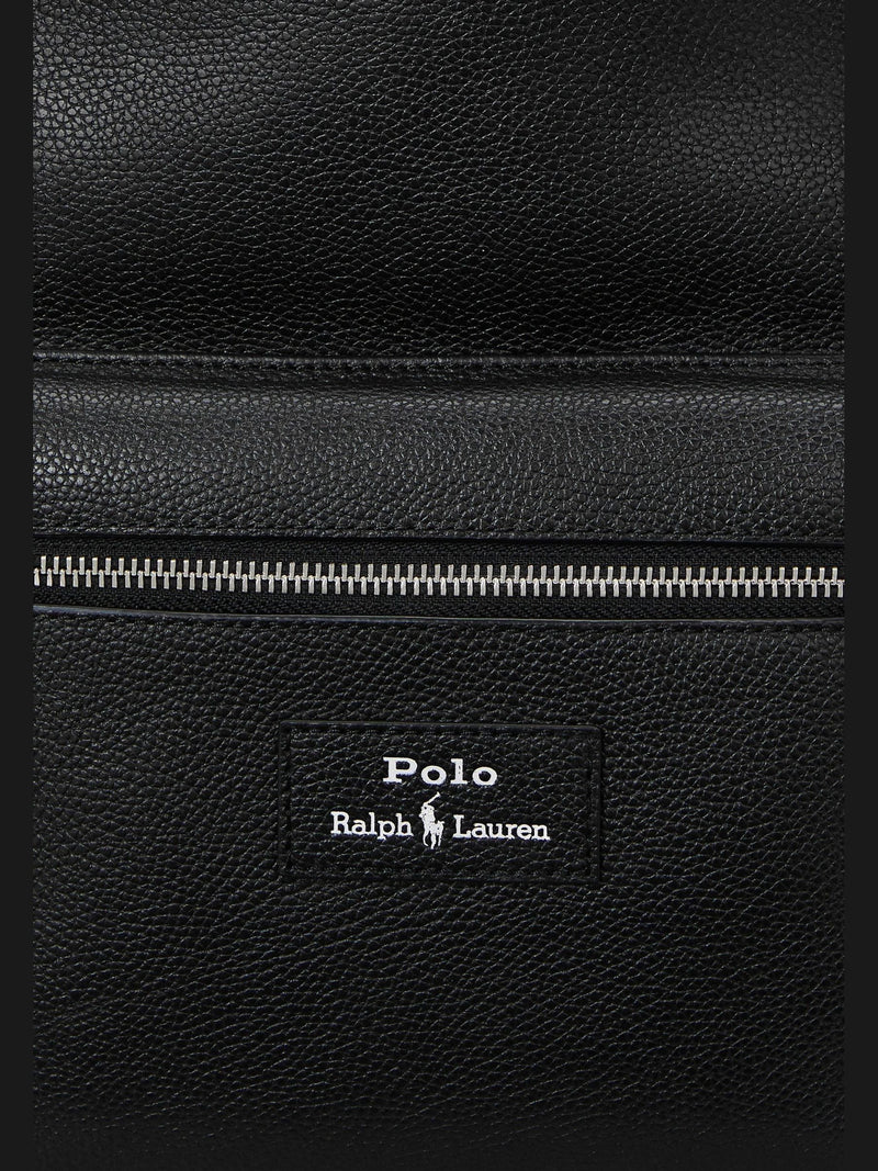Polo Ralph Lauren black pebbled leather backpack (British brand)