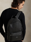 Polo Ralph Lauren black pebbled leather backpack (British brand)