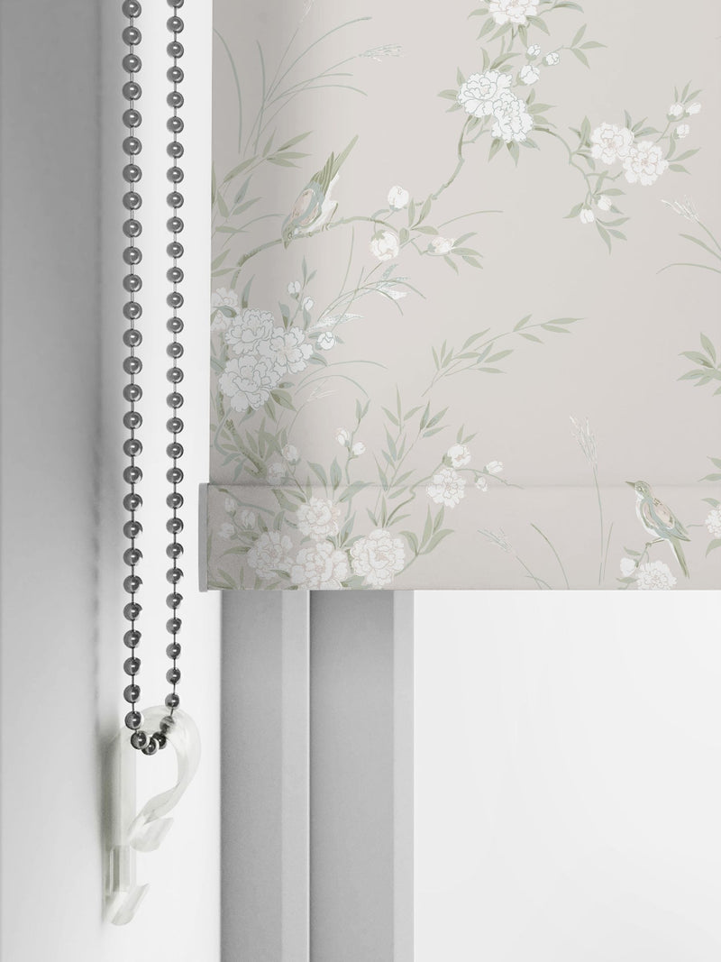 Shabby Chic blackout roller blind bird chinoiserie made to measure, UK version