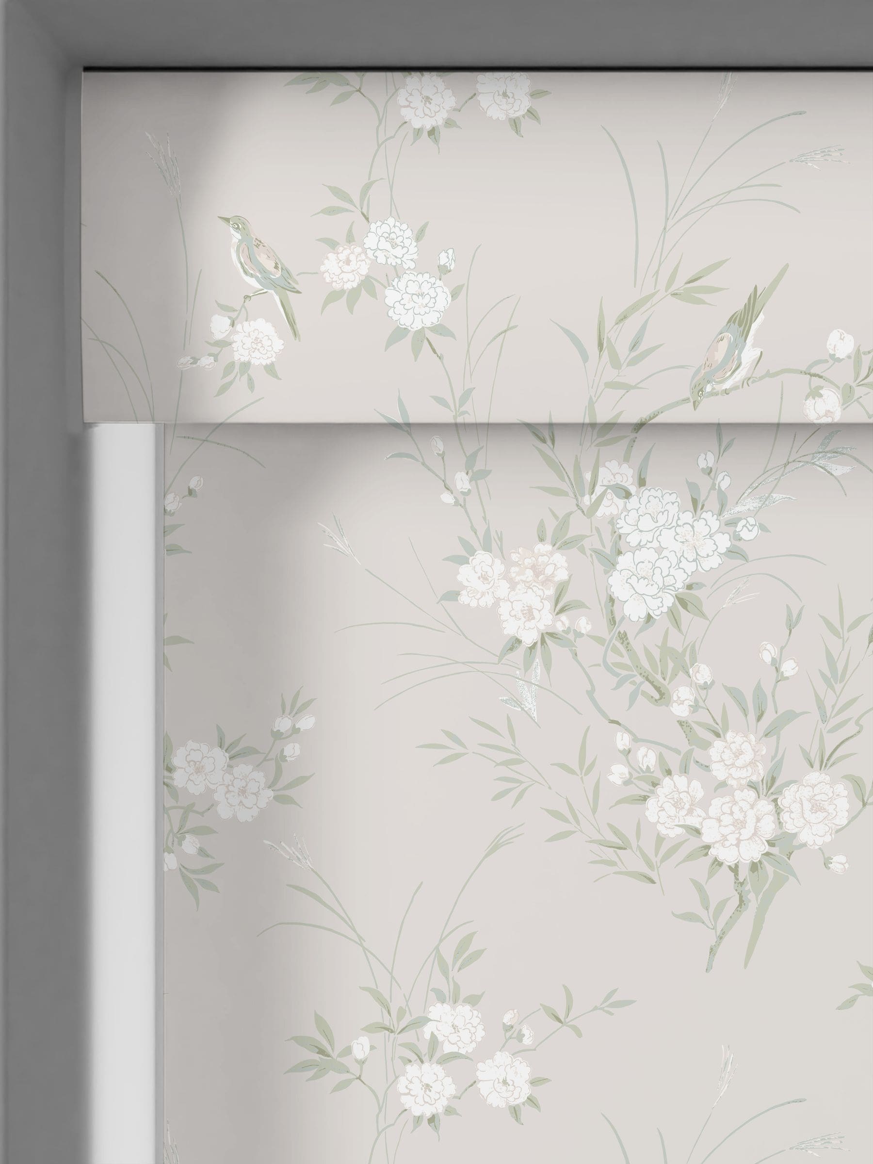 Shabby Chic blackout roller blind bird chinoiserie made to measure, UK version