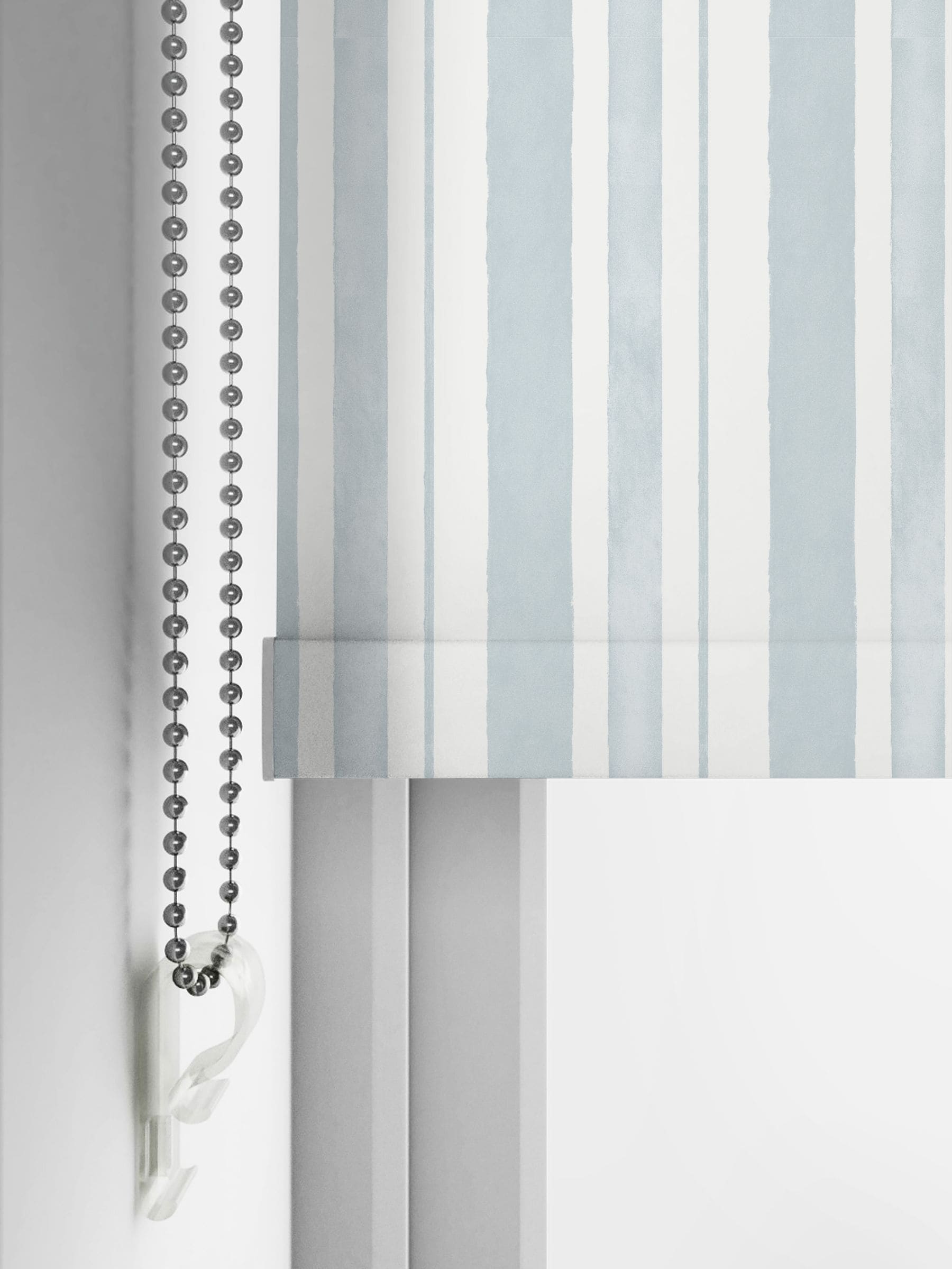 Shabby Chic blackout roller blind pale blue watercolour stripe (British brand)