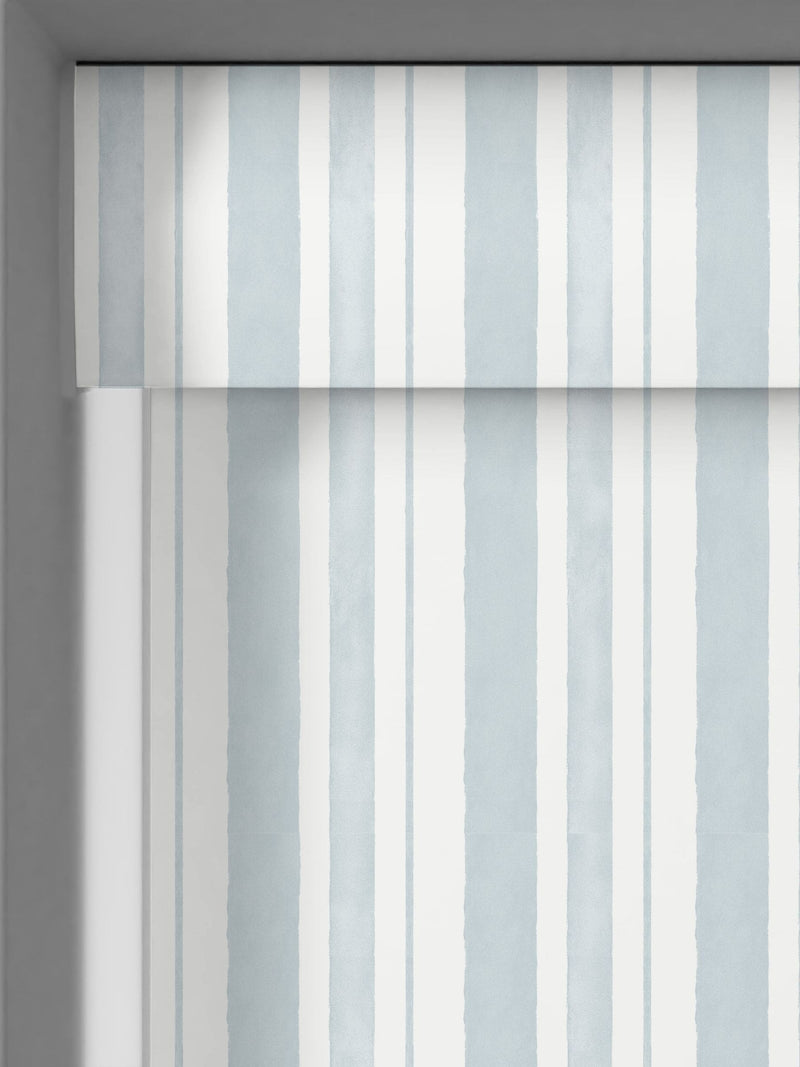 Shabby Chic blackout roller blind pale blue watercolour stripe (British brand)
