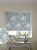 Shabby Chic roman blind dusky blue garden floral (British brand)