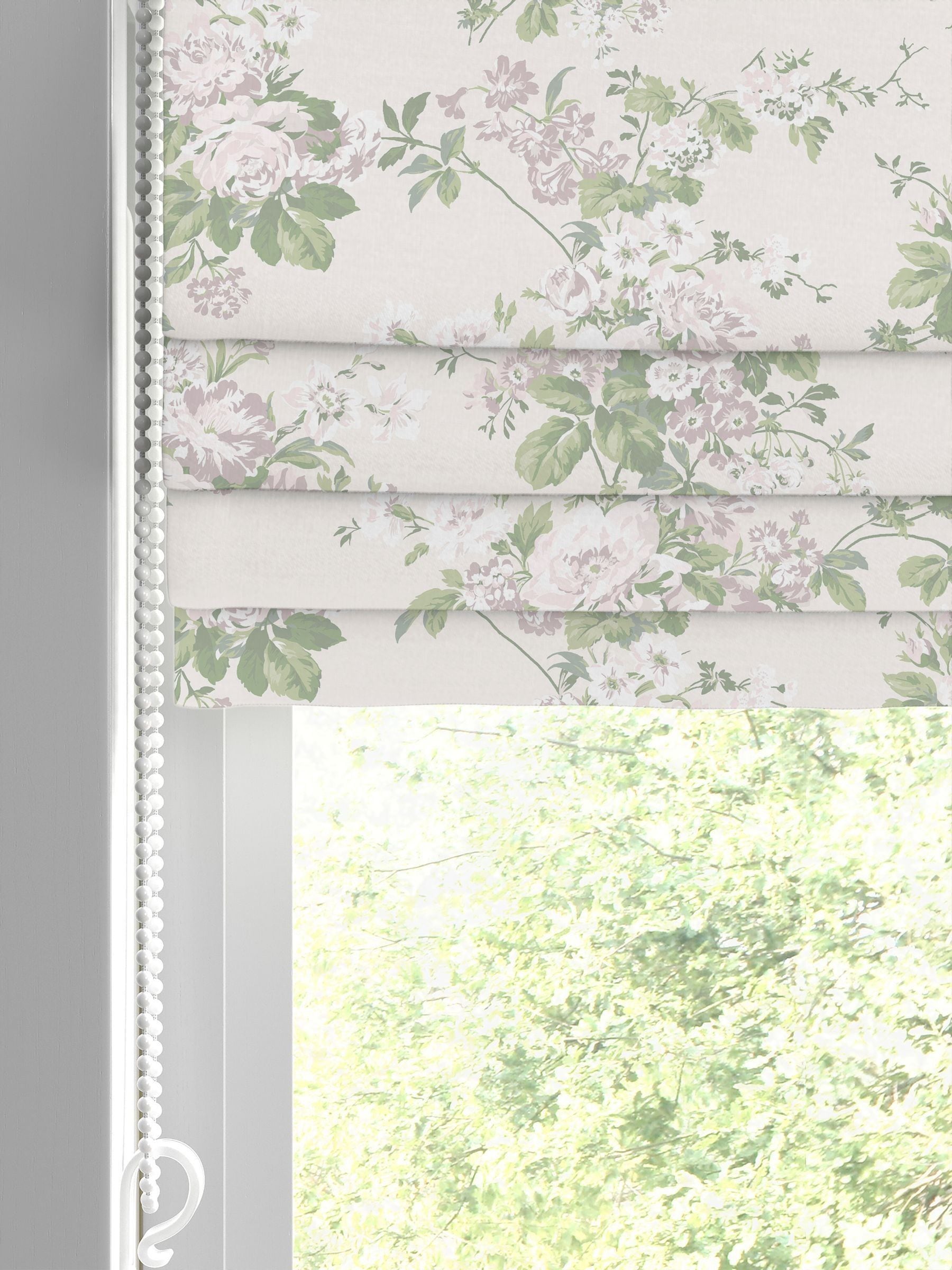 Shabby Chic roman blind natural rose chintz made to measure, UK version