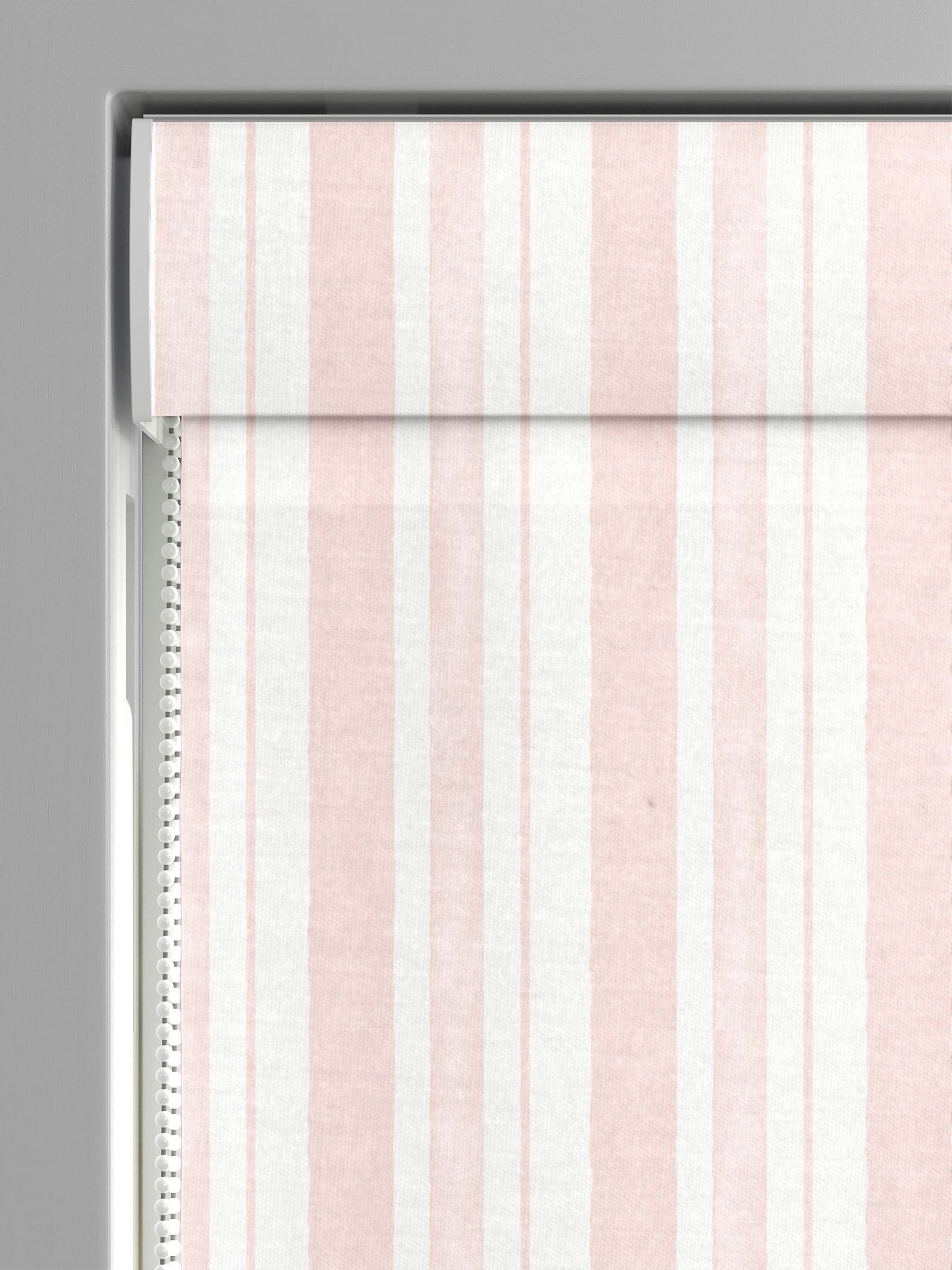 Shabby Chic blush pink watercolour stripe made to measure roman blind - British product