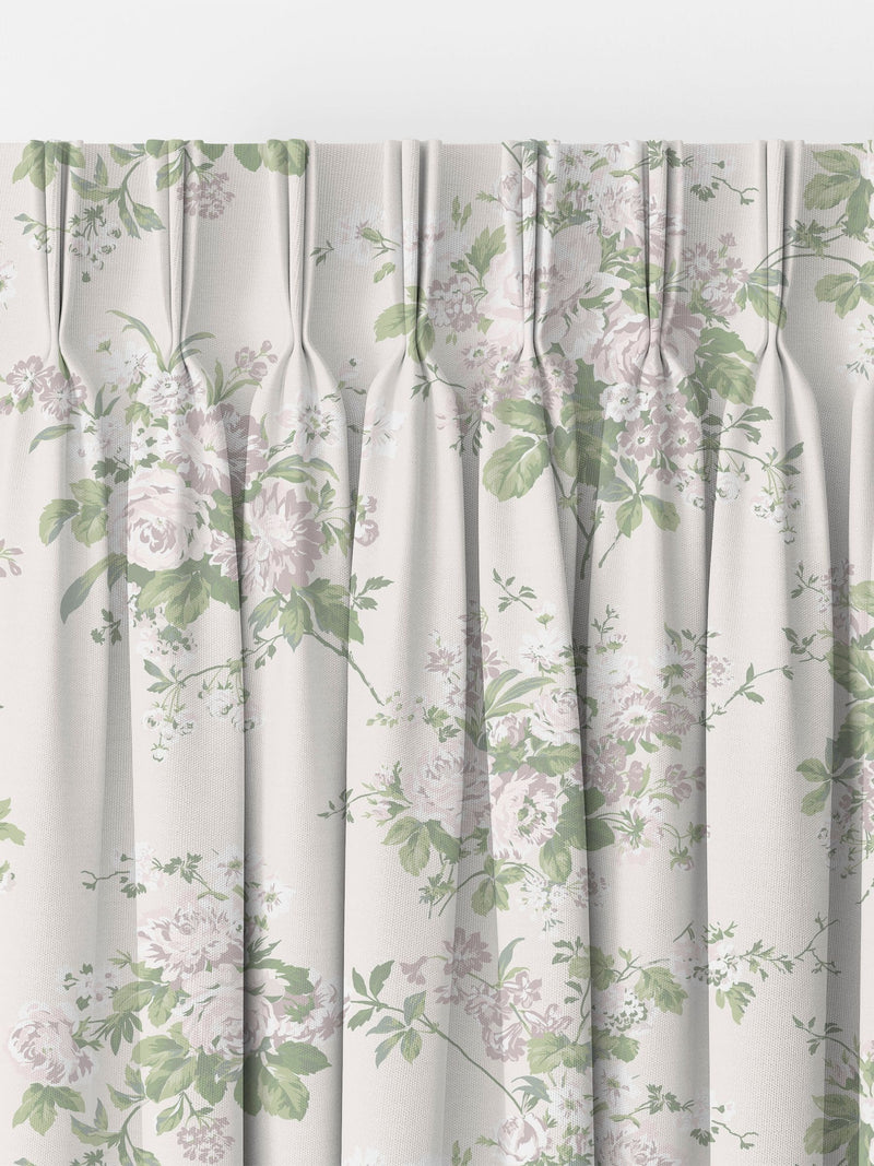 Shabby Chic Natural Rose Chintz curtains made to measure, imported from the UK