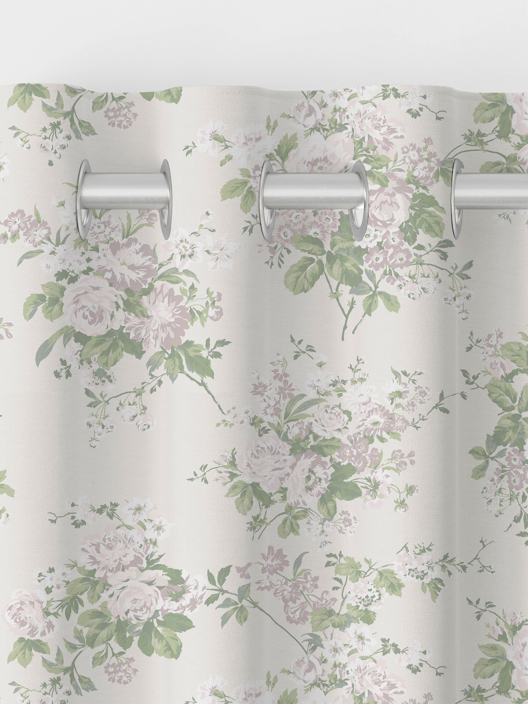 Shabby Chic Natural Rose Chintz curtains made to measure, imported from the UK