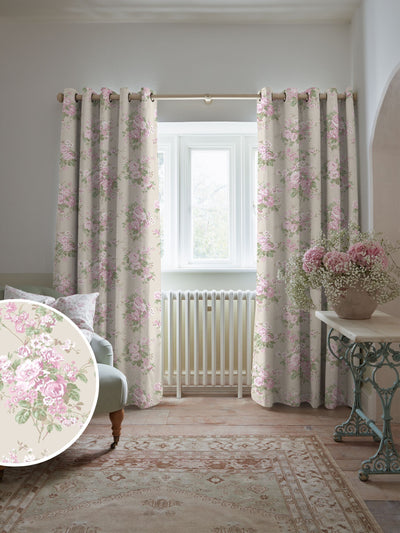 Next Shabby Chic by Rachel Ashwell Pink Rose Chintz Made to Measure Curtains- Buy online at McGrocer
