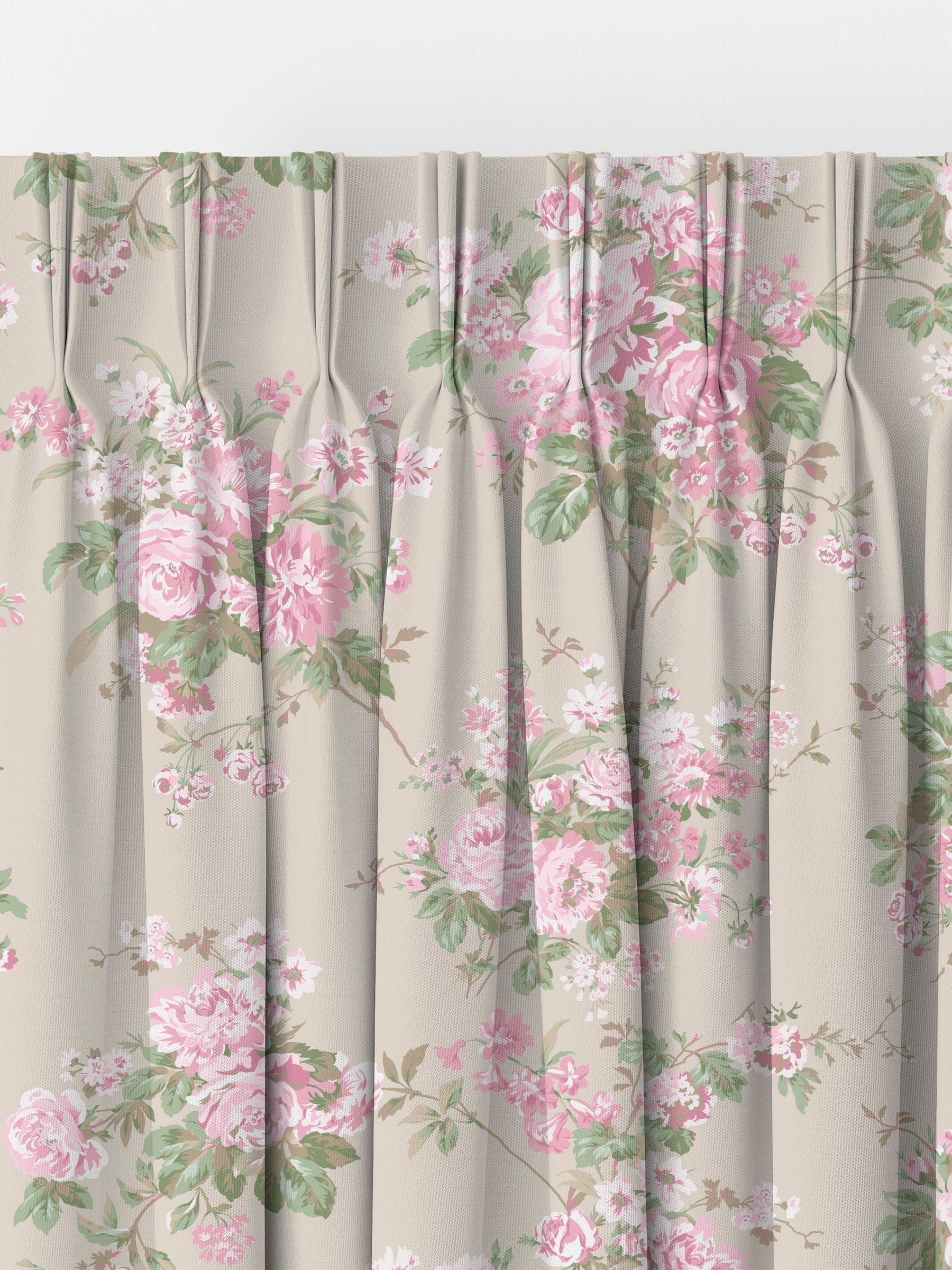 Shabby Chic pink rose chintz made to measure curtains - British product