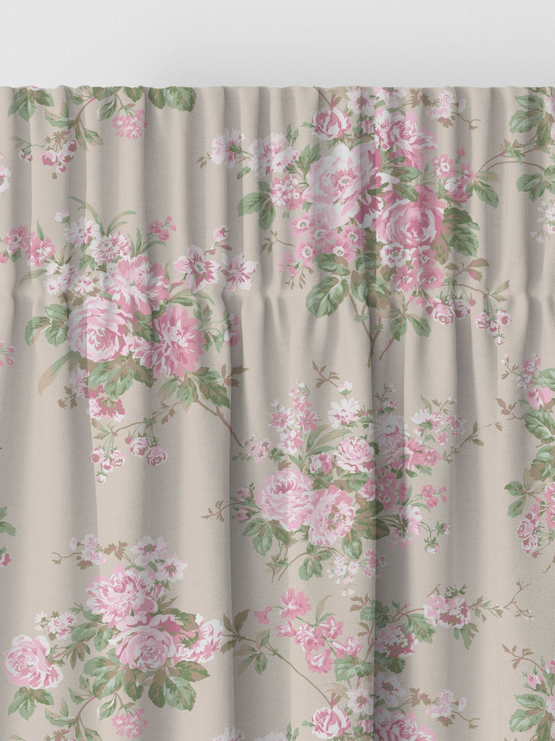 Shabby Chic pink rose chintz made to measure curtains - British product