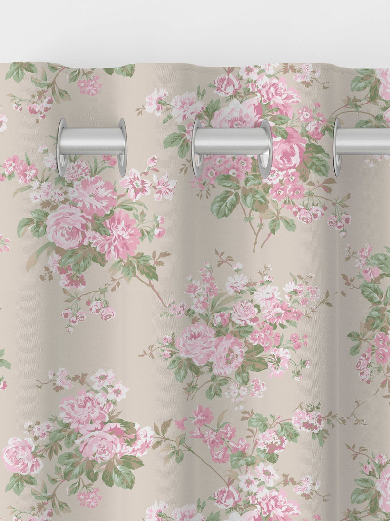 Shabby Chic pink rose chintz made to measure curtains - British product