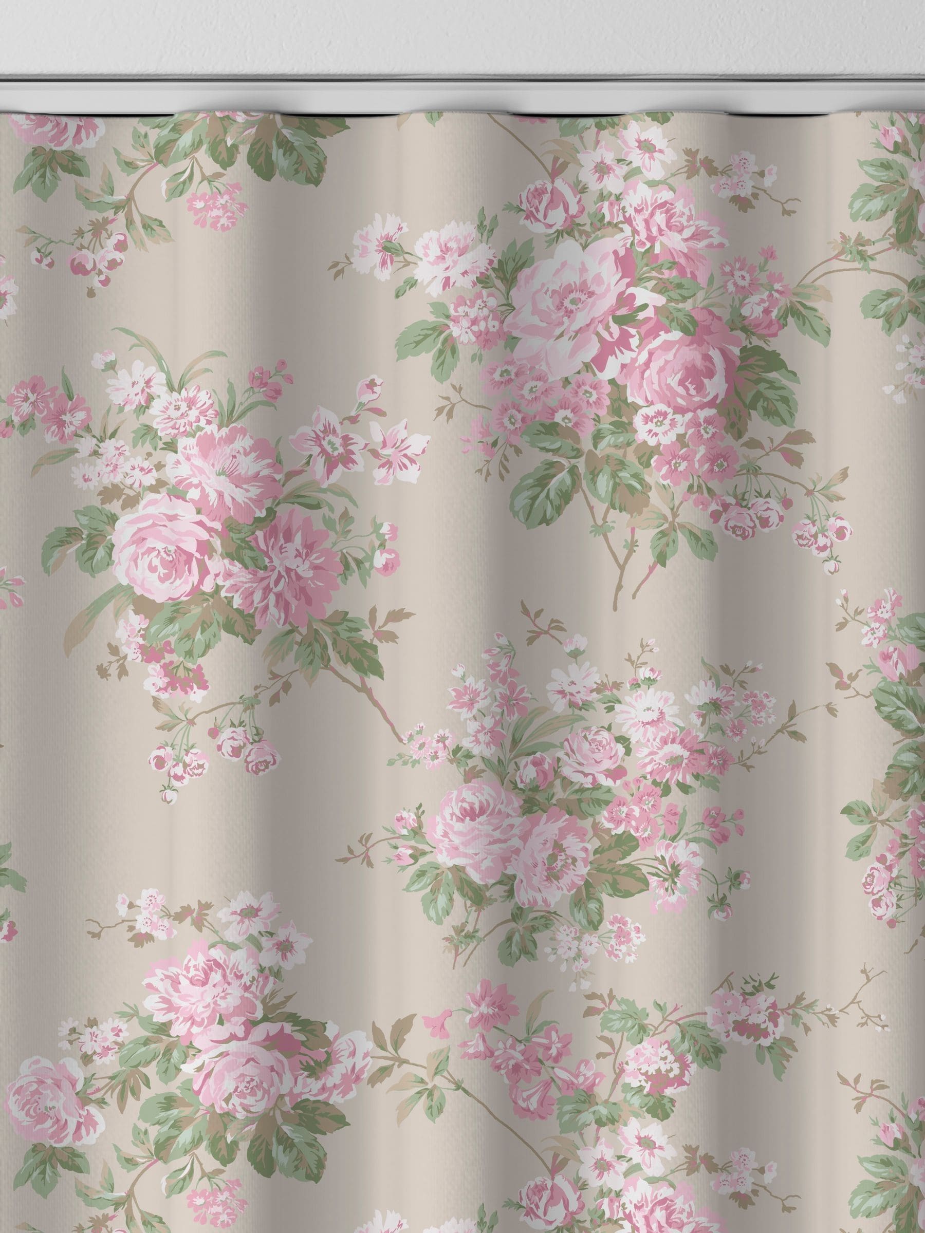 Shabby Chic pink rose chintz made to measure curtains - British product