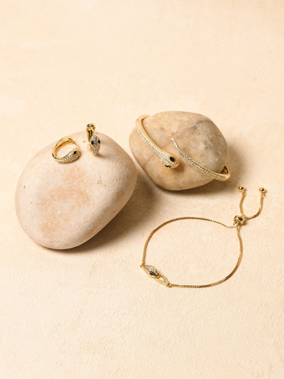 Next Gold Plated Snake Design Bangles with Post and Catch Fastening- Buy online at McGrocer