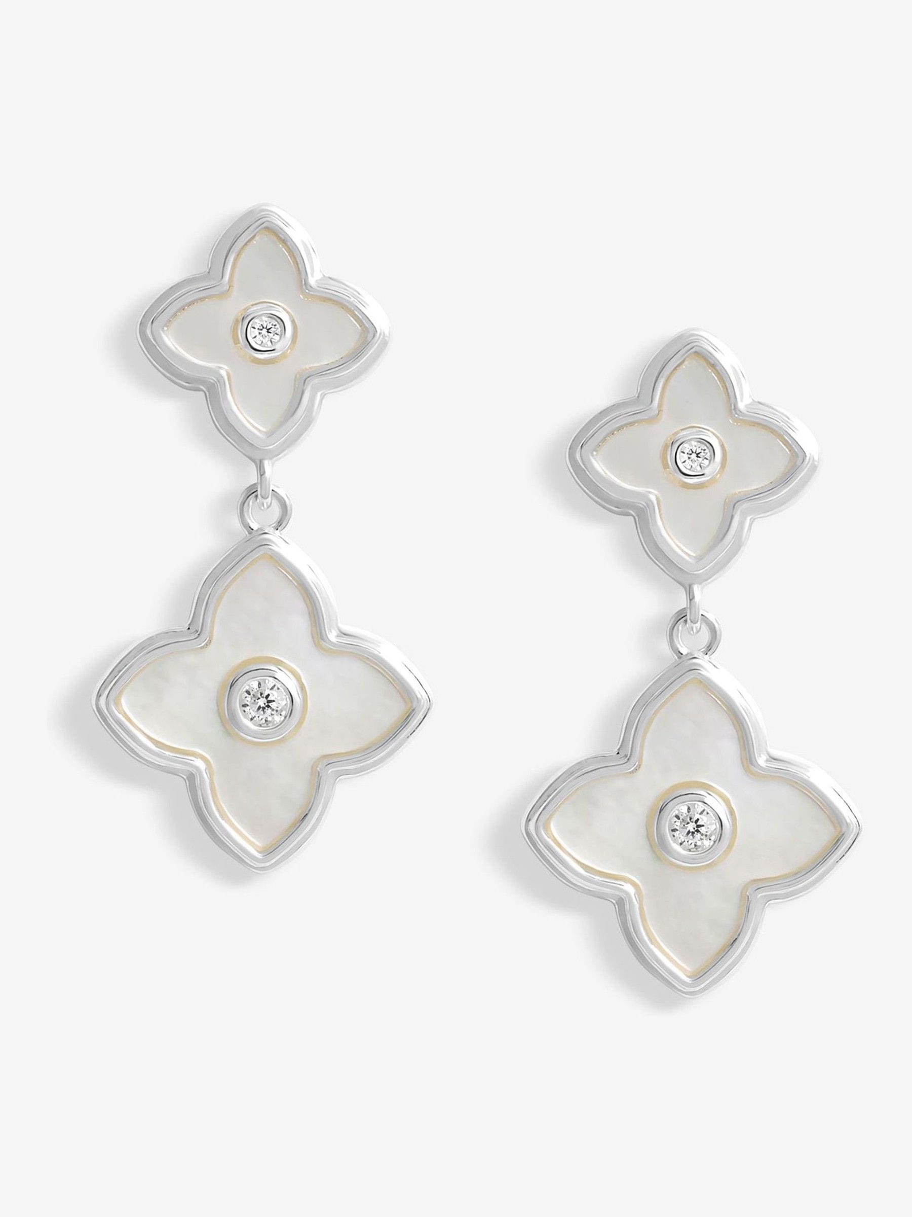 Jon Richard silver mother of pearl earrings, UK version