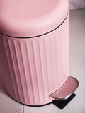 Pink Rib Soft Close 3 Litre Pedal Bin
