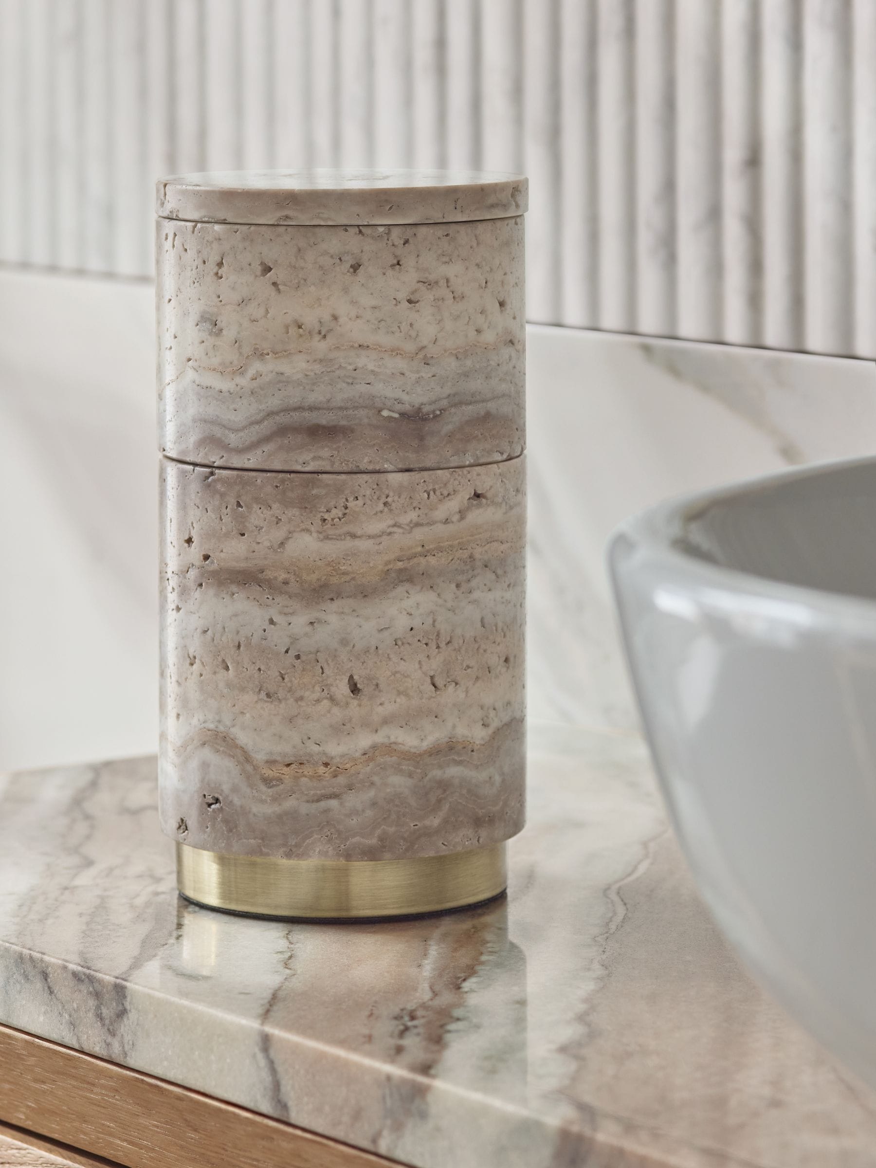 Grey Marble N. premium stacking storage jars 18cm - British product