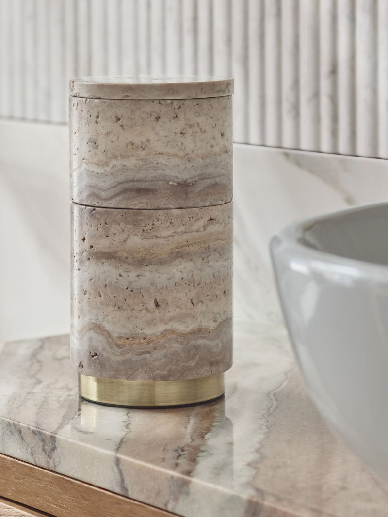 Grey Marble N. premium stacking storage jars 18cm - British product